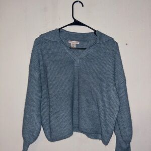 Blue Sweater with Collar